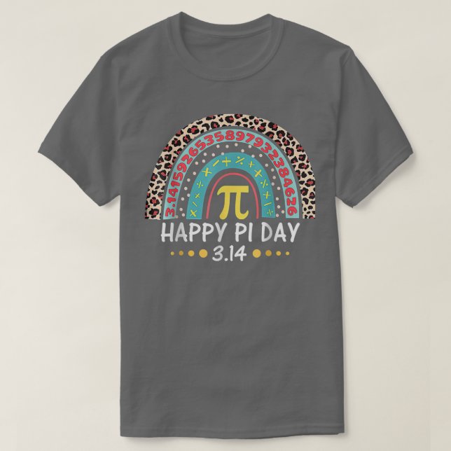 Camiseta Feliz Día Pi Mathemic Math Teacher Gift Leopard  (Diseño del anverso)