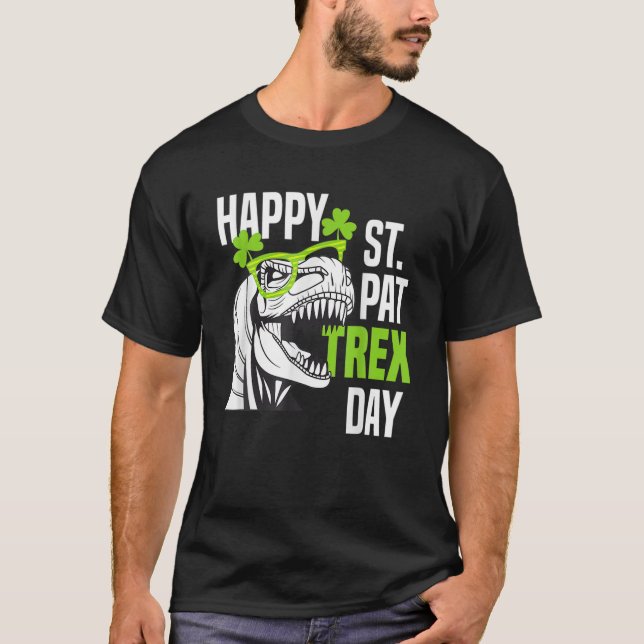 Camiseta Feliz Día St Pat-Rex Divertido niño pequeño Dino S (Anverso)