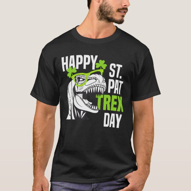 Camiseta Feliz Día St Pat-Rex Divertido niño pequeño Dino S (Anverso)
