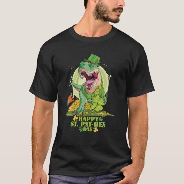 Camiseta Feliz Día St. Pat-Rex St Patrick Patrex Rex Dinosa (Anverso)
