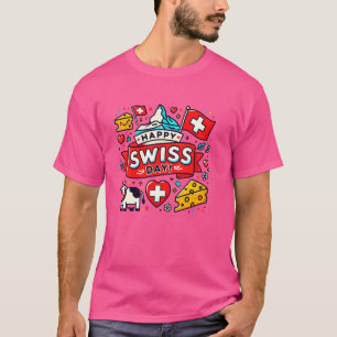 Camiseta Feliz Día Suiza Día Nacional Suiza Fútbol