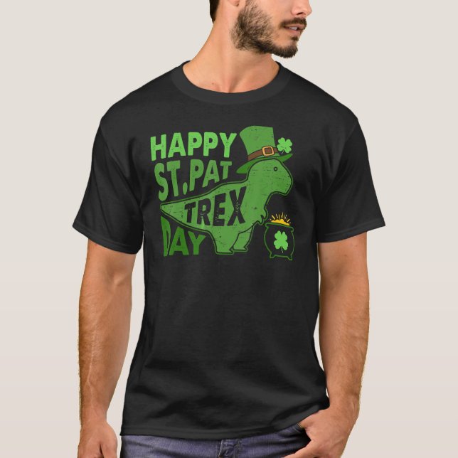Camiseta Feliz Día T-Rex de San Pedro Dinosaurio (Anverso)