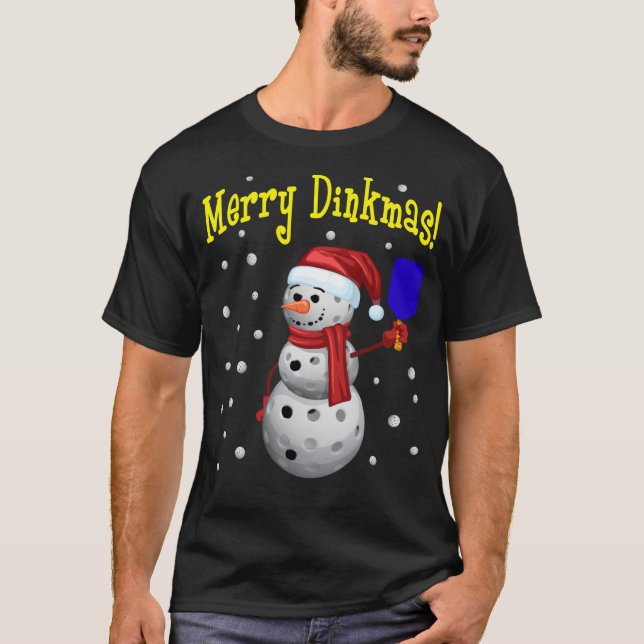 Camiseta Feliz Dinkmas - Snowman de bolas de pollo (Anverso)