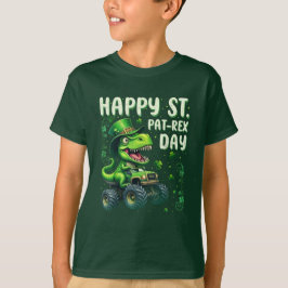 Camiseta Feliz Dinosaurio del Día St. Pat Trex con Shamrock