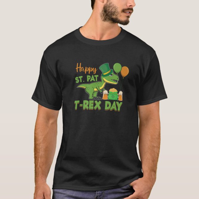 Camiseta Feliz Dinosaurio St. Patrick's Day, niños (Anverso)