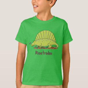 Camiseta Feliz dinosaurio verde personalizado de Dimetrodon