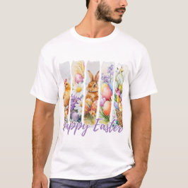 Camiseta Feliz diseño de acuarela de Pascua