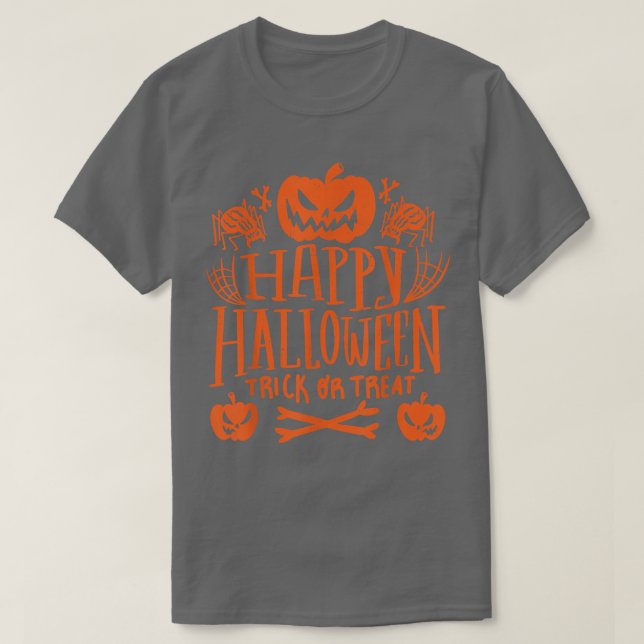 Camiseta Feliz diseño de calabaza de trickor Trickor de Hal (Diseño del anverso)