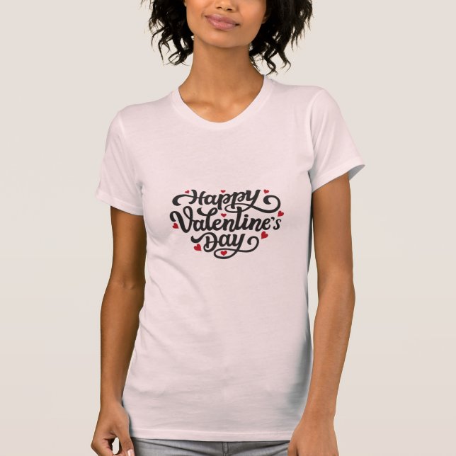 Camiseta Feliz diseño del día de San Valentín (Anverso)