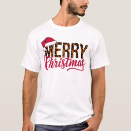 Camiseta Feliz diseño navideño con Santa Hat