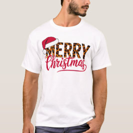Camiseta Feliz diseño navideño con Santa Hat