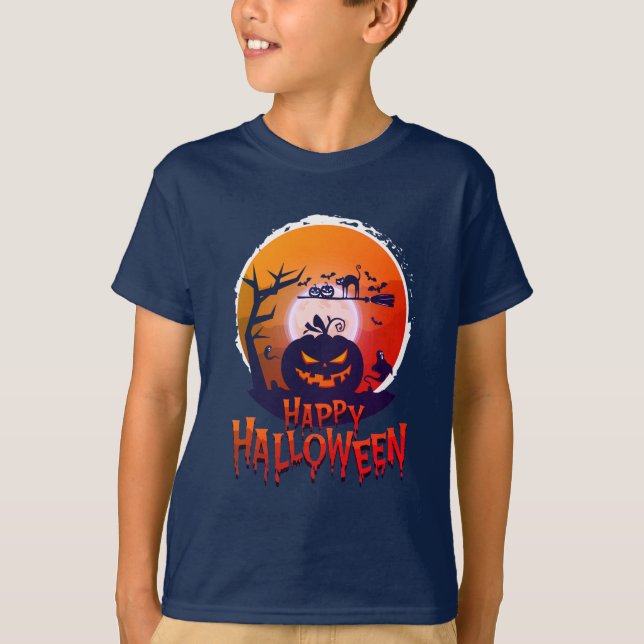 Camiseta Feliz disfraz de Halloween (Anverso)