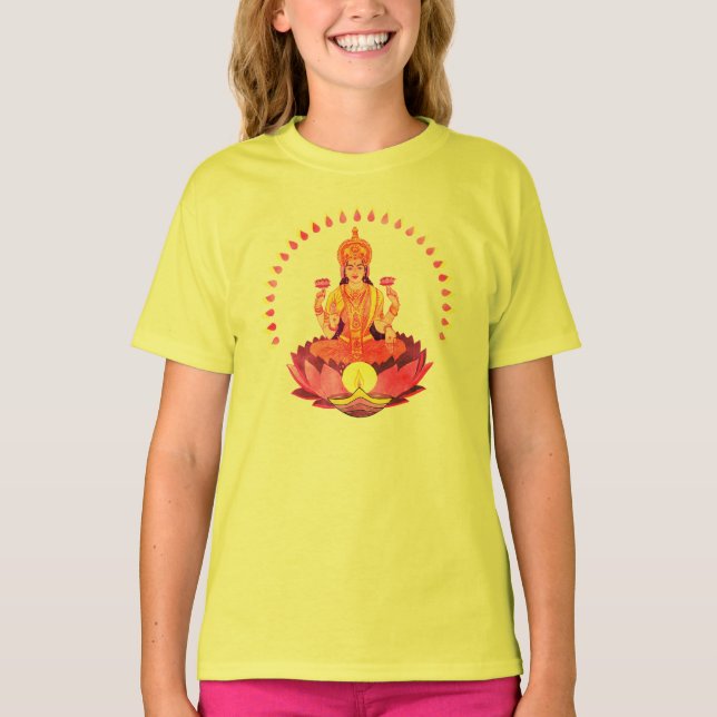 Camiseta Feliz Diwali - Diosa Lakshmi Deepalavi (Anverso)