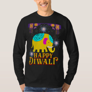 Camiseta Feliz Diwali Divali Rangoli Lámparas Homb