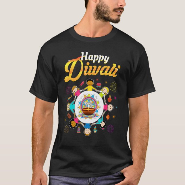Camiseta Feliz Diwali para los niños Deepavali quiere Festi (Anverso)