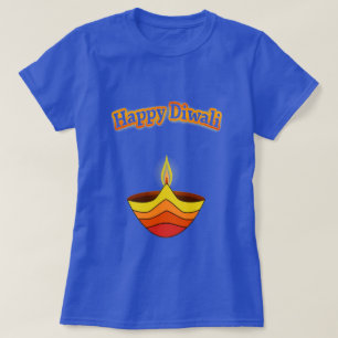 Camiseta Feliz Diwali y lámpara Diya