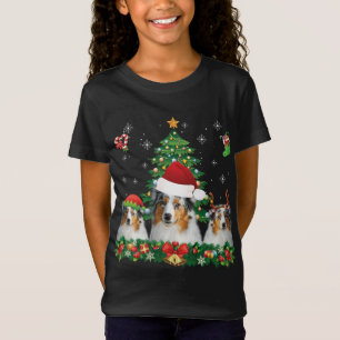 Camiseta Feliz Dogmas Aussie Santa Elf Reindeer Dog Christi