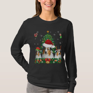Camiseta Feliz Dogmas Aussie Santa Elf Reindeer Dog Christi