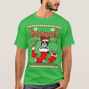 Camiseta Feliz Dogmas Boston Terrier Dog Graciosa Fea Navid