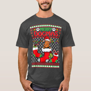 Camiseta Feliz Dogmas Doberman Perro Navidades feos Xma