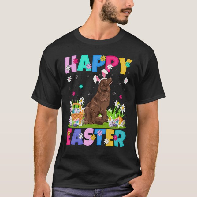 Camiseta Feliz domingo de Pascua del conejo de Pascua Newfo (Anverso)
