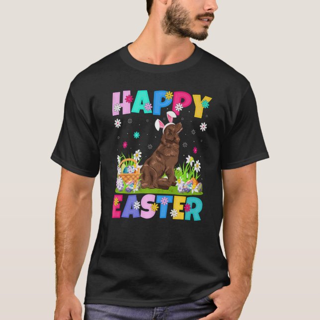 Camiseta Feliz domingo de Pascua del conejo de Pascua Newfo (Anverso)