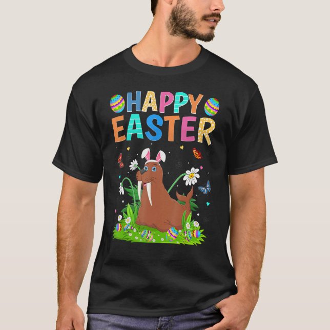 Camiseta Feliz Domingo de Pascua Gracioso de Huevo Conejo (Anverso)