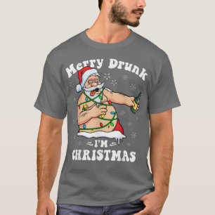 Camiseta Feliz Drunk Soy Navidades Funny Santa Naughty Drin