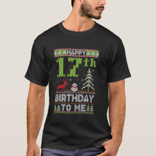 Camiseta Feliz duodécimo cumpleaños a mí Cristo feo de 17 a