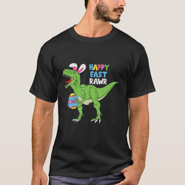 Camiseta Feliz East-Rawr lindo traje de conejito con orejas (Anverso)