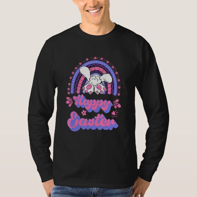 Camiseta Feliz Easter Bunny Rabbit Eggs Rainbow 1 (Anverso)