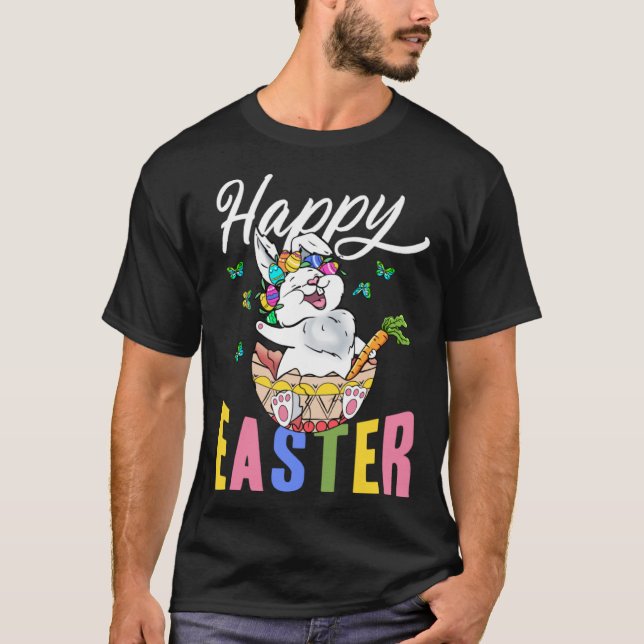 Camiseta Feliz Easter Easter Eggs Cute Easter Bunny (Anverso)