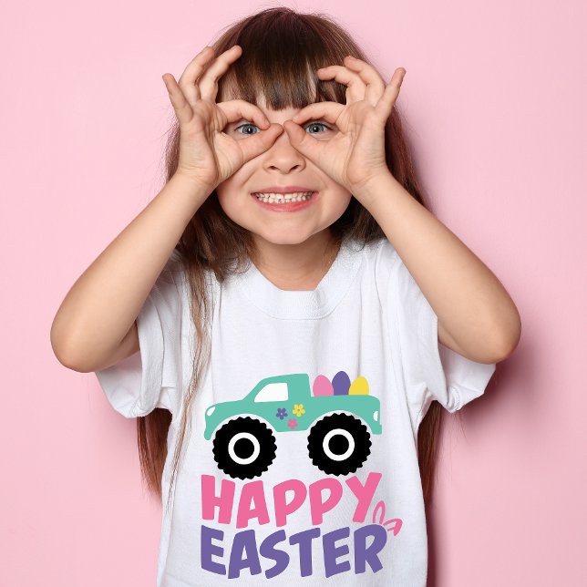 Camiseta Feliz Easter Egg Girly Truck moderno (Subido por el creador)