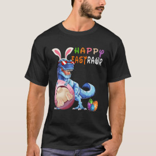 Camiseta Feliz Eastrawar T Rex Dinosaur Easter Bunny Egg Co