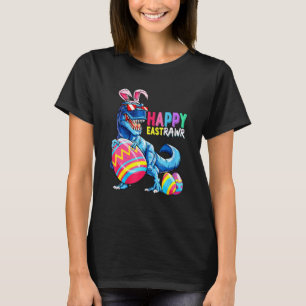 Camiseta Feliz Eastrawar T Rex Dinosaur Easter Bunny Egg Co