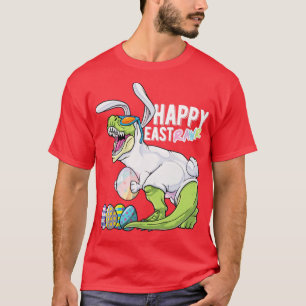 Camiseta Feliz Eastrawar T Rex Dinosaur Easter Bunny Egg Co