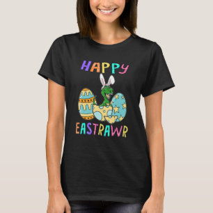 Camiseta Feliz Eastrawar T Rex Dinosaur Easter Bunny Egg Co