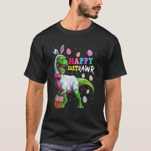 Camiseta Feliz Eastrawar T Rex Dinosaur Easter Bunny Egg Co