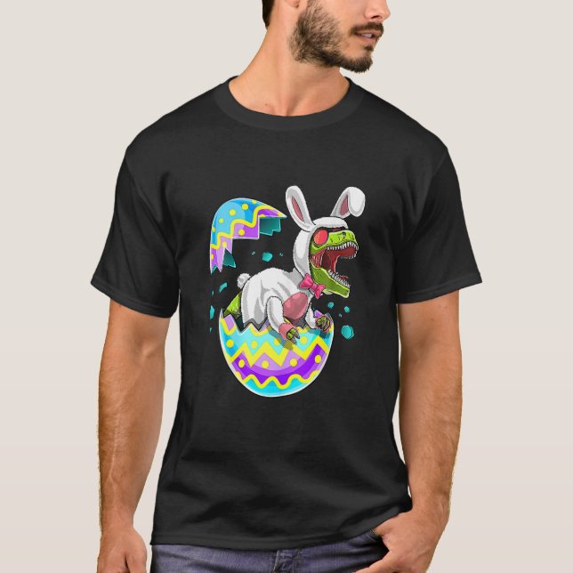 Camiseta Feliz Eastrawar T Rex Dinosaur Easter Bunny Egg Co (Anverso)