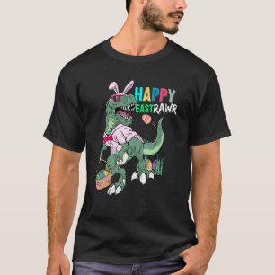 Camiseta Feliz Eastrawar T Rex Dinosaur Easter Bunny Egg Co