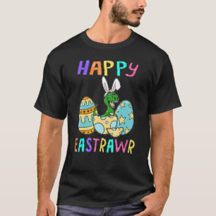 Camiseta Feliz Eastrawar T Rex Dinosaur Easter Bunny Egg Co
