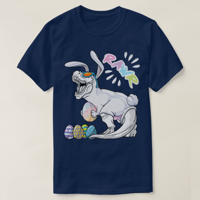 Camiseta Feliz Eastrawar T Rex Dinosaur Easter Bunny Egg Co (Diseño del anverso)