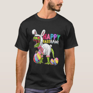Camiseta Feliz Eastrawar T Rex Dinosaur Easter Bunny Egg Co