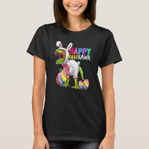 Camiseta Feliz Eastrawar T Rex Dinosaur Easter Bunny Egg Co