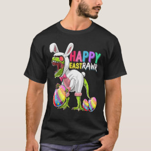 Camiseta Feliz Eastrawar T Rex Dinosaur Easter Bunny Egg Co
