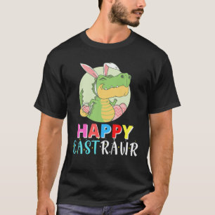 Camiseta Feliz Eastrawar T Rex Dinosaur Easter Bunny Egg Co