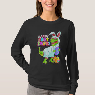 Camiseta Feliz Eastrawar T Rex Dinosaur Easter Bunny Egg Co