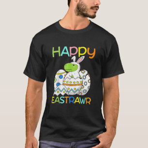 Camiseta Feliz Eastrawar T Rex Dinosaur Easter Bunny Egg Ha