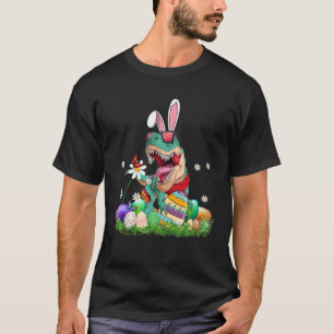 Camiseta Feliz Eastrawr Cute Trex Dinosaur Easter Bunny Egg