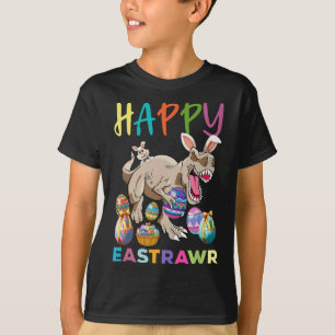Camiseta Feliz Eastrawr Cute Trex Dinosaur Easter Bunny Egg